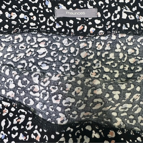 Maurices L Navy Animal Print Wrap Skirt - Picture 7 of 8